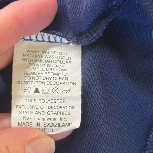 Cleveland Indians T Shirt Size L Large Polyester Blue MLB Navy Blue - Picture 5 of 6